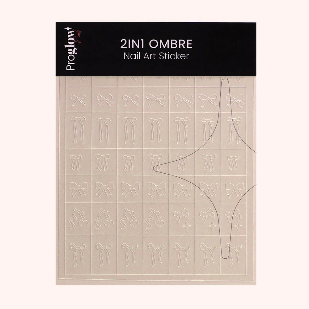 2in1 Ombre Nail Art Sticker - Bow