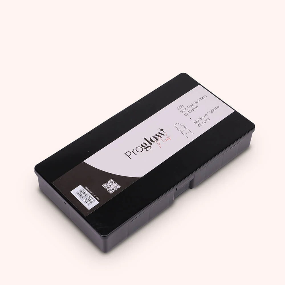 Soft Gel-x Nail Tips unghie C-Curve Medium Square 600 - Image 4