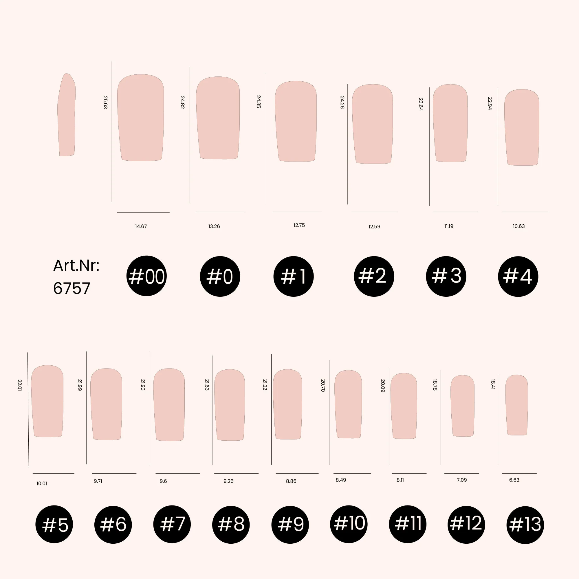 Soft Gel-x Nail Tips unghie C-Curve Medium Square 600 - Image 6